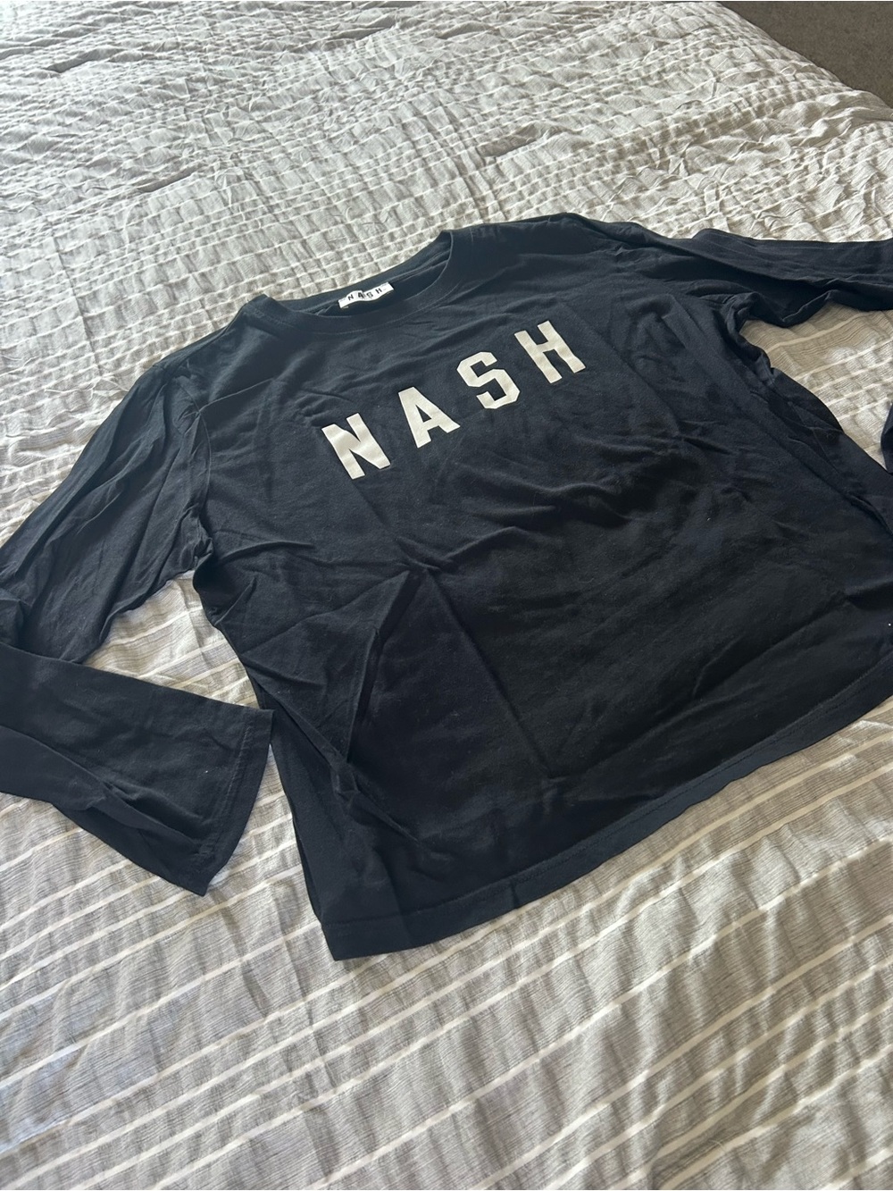 NASH Black Graphic Long Sleeve Top